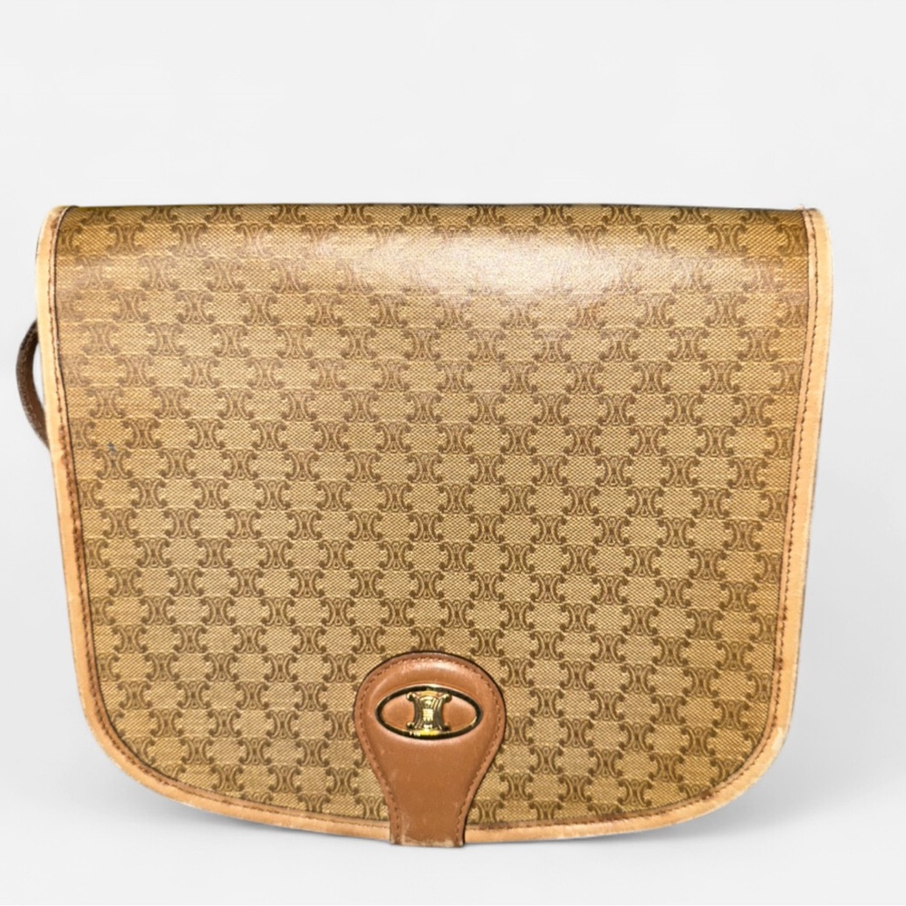 Vintage Celine Tan Leather Crossbody Bag